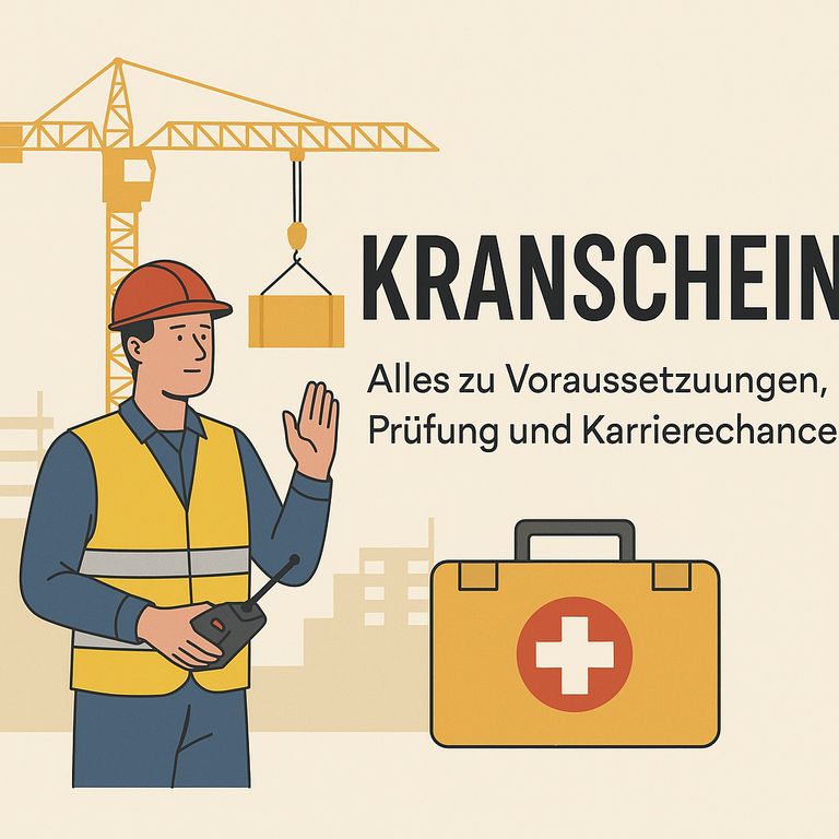 Verschiedene Kranarten vor einem blauen Himmel