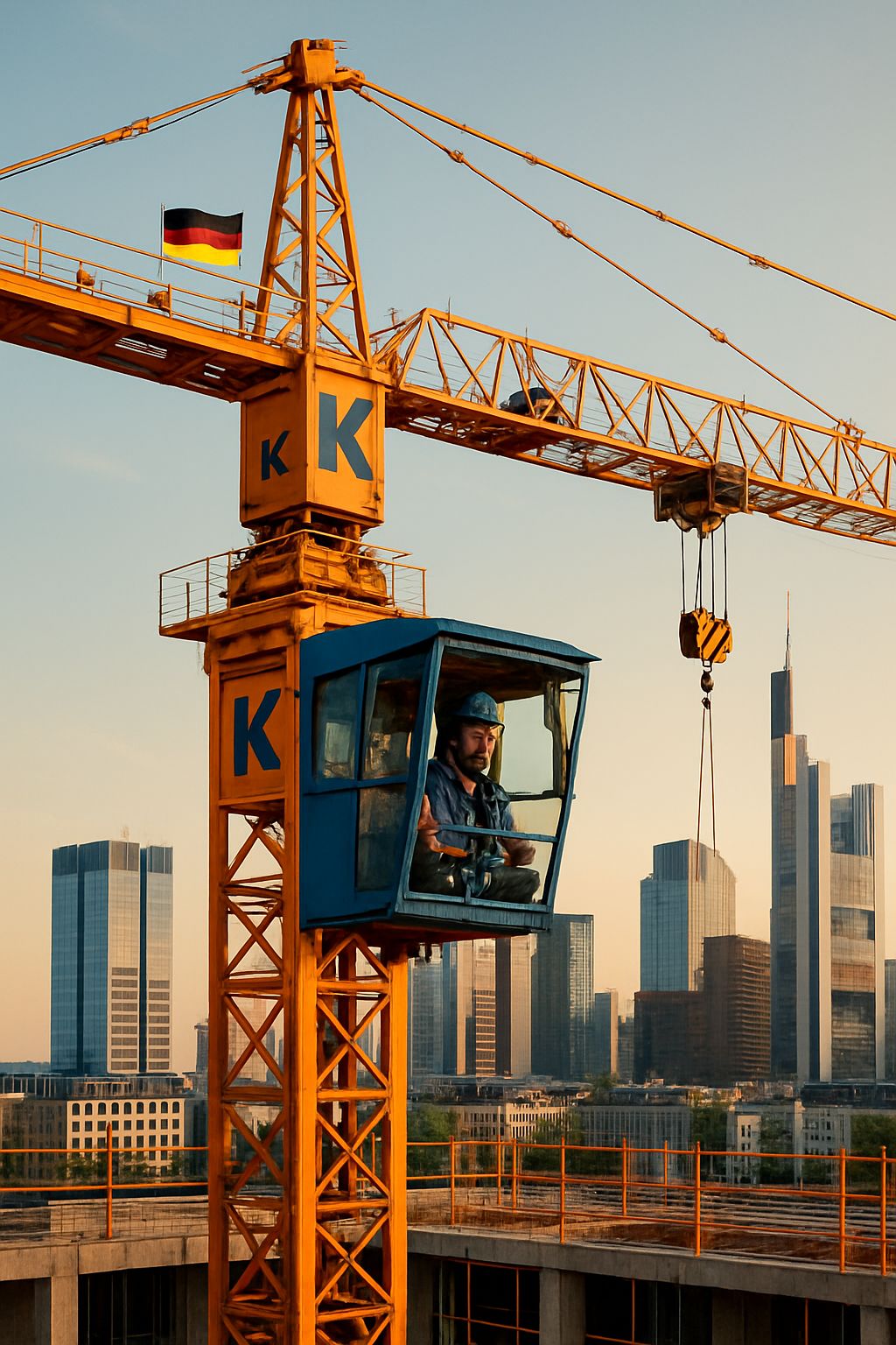 Turmdrehkran bei der Arbeit