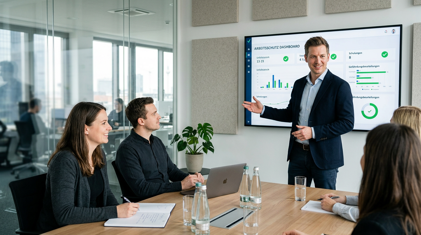 Arbeitsschutz Dashboard mit Mitarbeiterqualifikationen und Zertifikaten