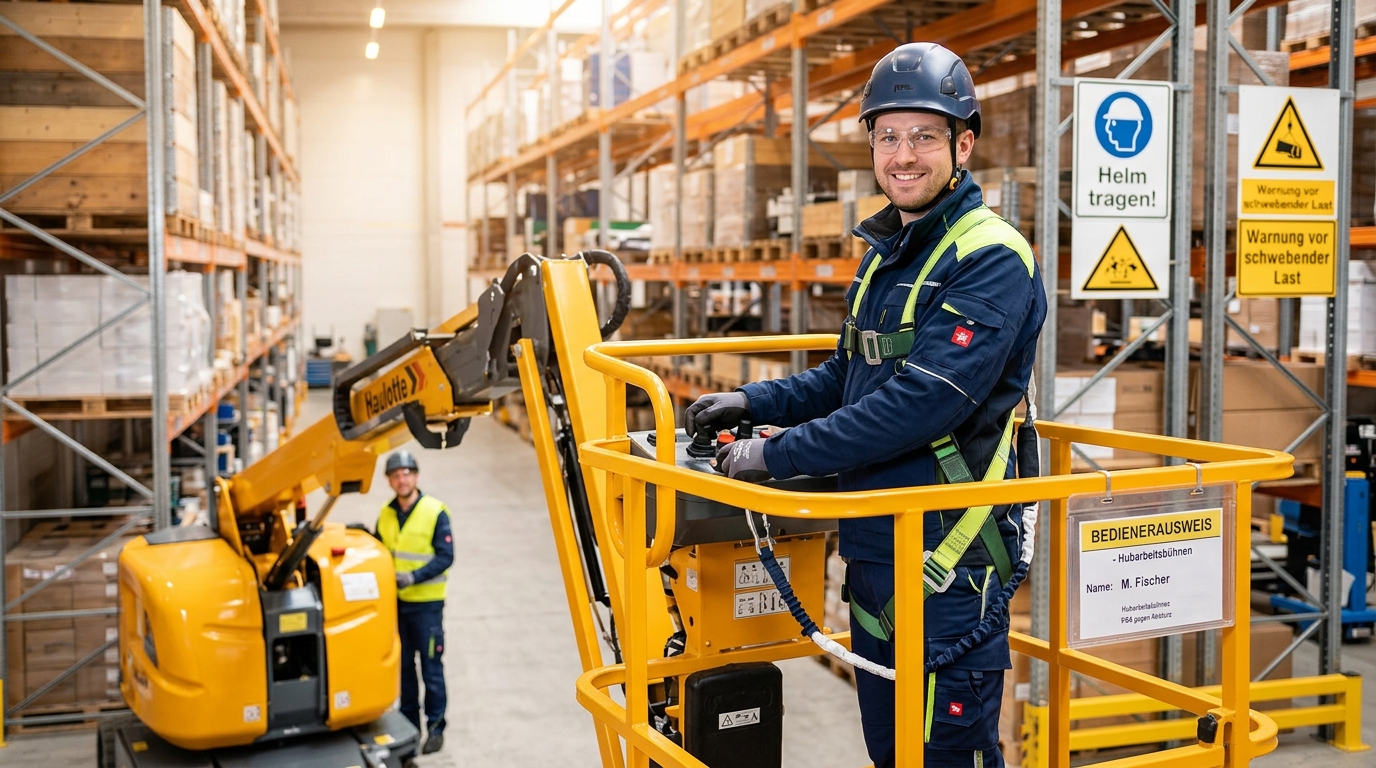 Bedienerausweis für Hubarbeitsbühnen – Schulung und rechtliche Pflicht nach DGUV 308-008