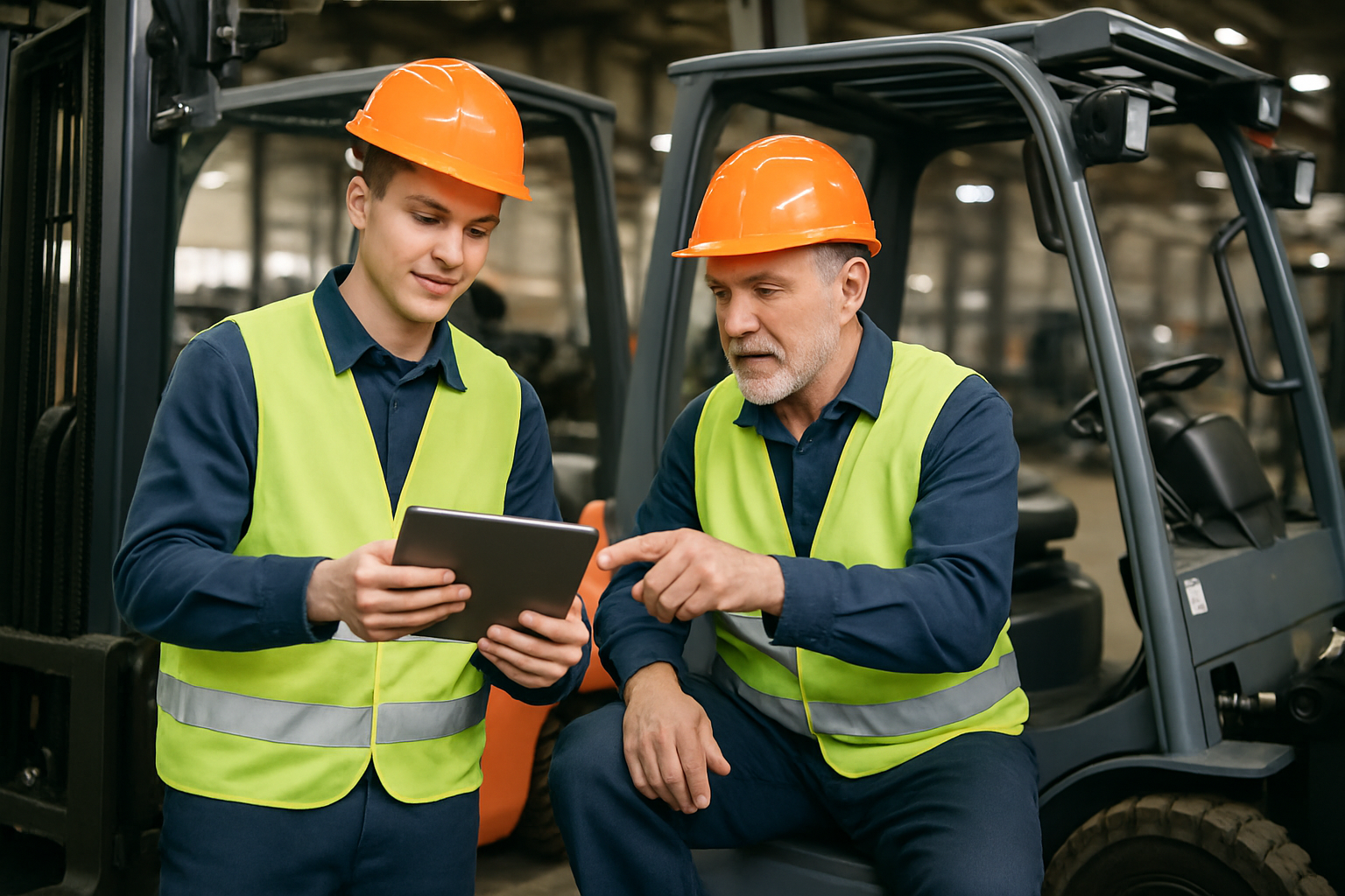 Ein Gabelstapler im Einsatz