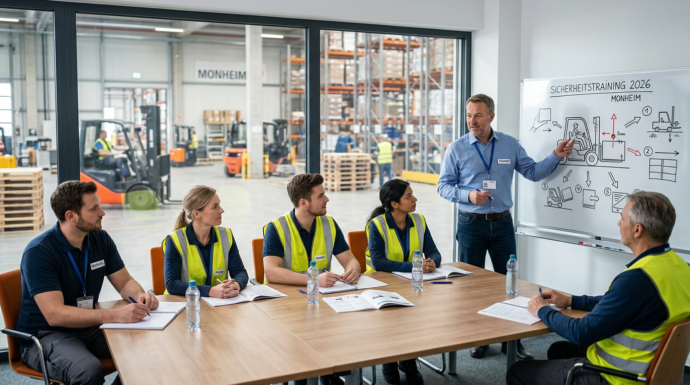 Gabelstaplerschein Praxistraining – Fahrer übt realistische Situationen im Lager