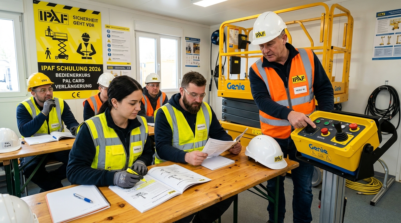 IPAF Schulung Kosten 2026 – Bedienerkurs, PAL Card und Verlängerung im Überblick