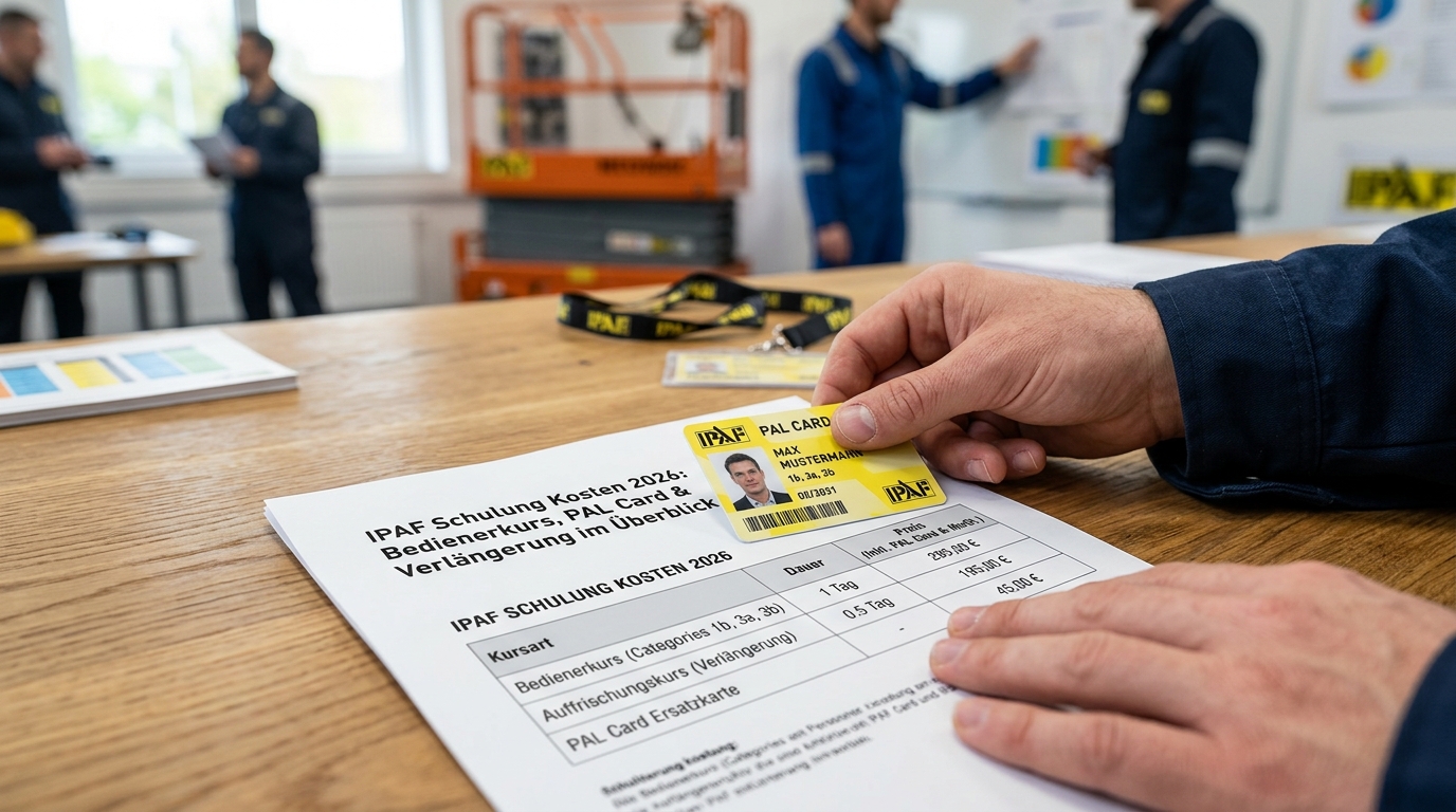Hubarbeitsbühnen-Bediener mit PAL Card im Praxiseinsatz