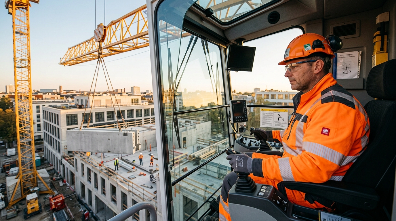 Kranführer-Ausbildung für Fortgeschrittene mit schweren Lasten am Hallenkran