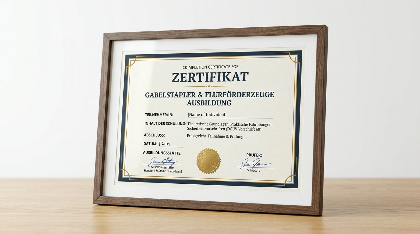 Gabelstapler Qualifikation und Ausbildungsnachweis